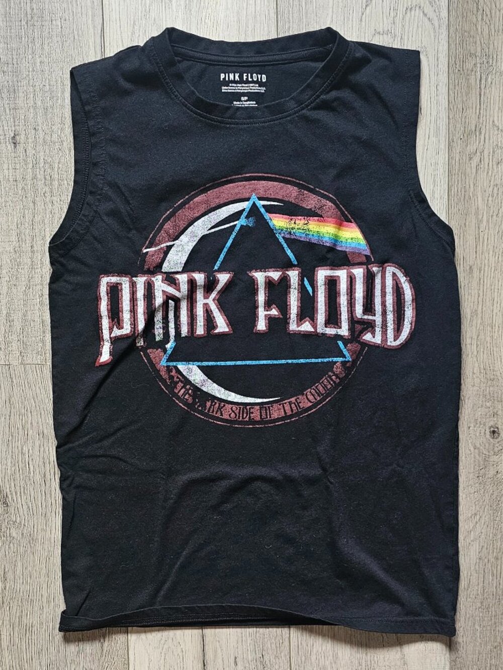 Pink Floyd Dark Side Of The Moon Graphic Sleeveless Shirt Black Size Small